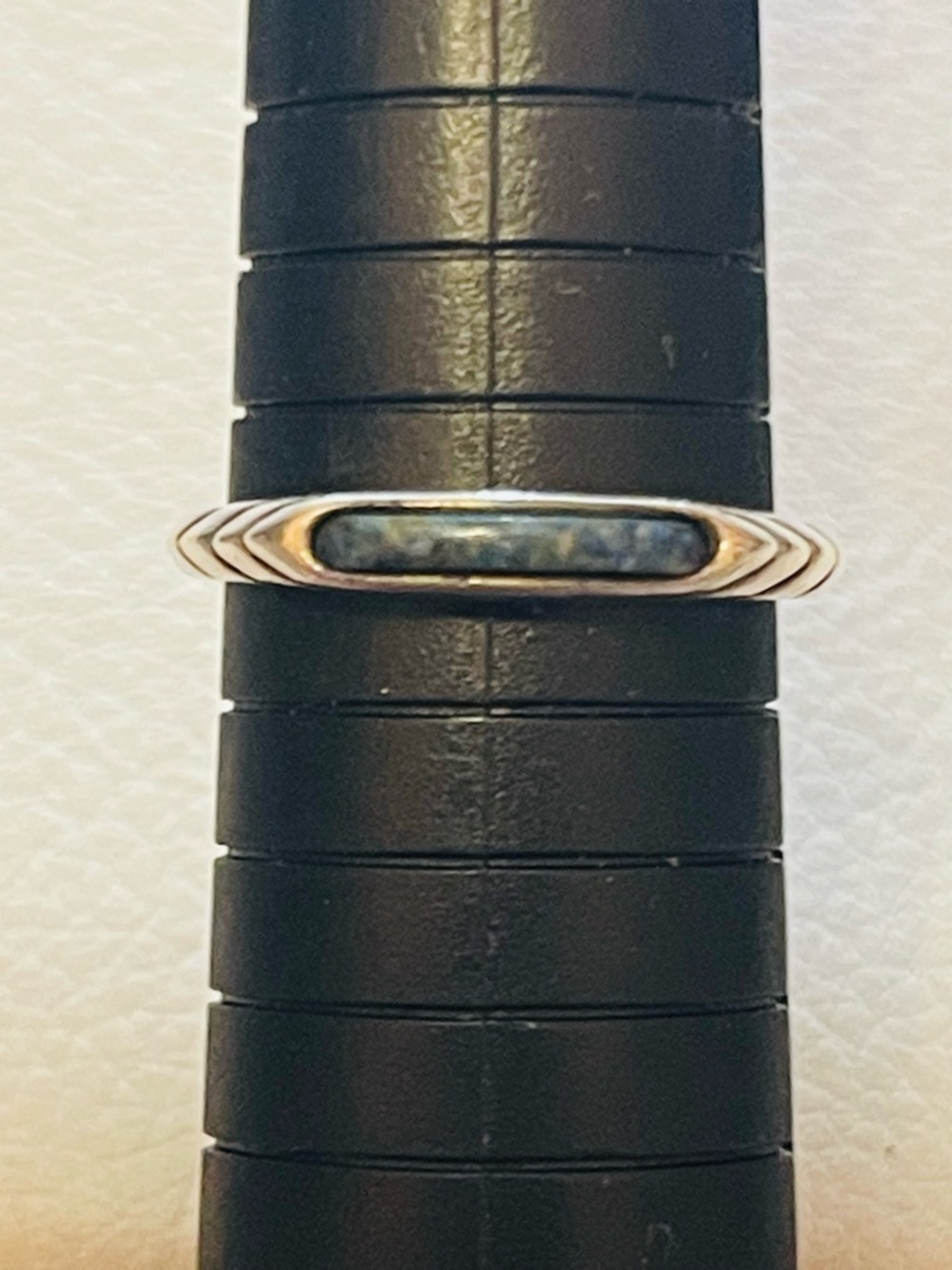 Carolyn Pollack Sterling Silver Crushed lapis lazuli Chip Inlay Ring Sz 9